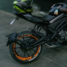 Çınar Extreme Neon Fosforlu Turuncu Iç Dış Motosiklet Jant Şeridi Takımı Çınar Extreme