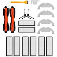 robotyedek Xiaomi X10 Uyumlu Yedek Siyah Fırça Hepa Filtre Mop Seti-18 Parça