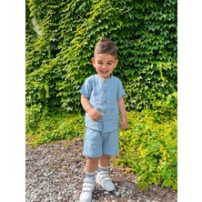 Serdem Kids Erkek Çocuk Müslin Kumaş Alt Üt Takım / Erkek Çocuk Yazlık Alt Üst Takım