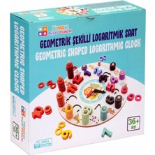 Geometrik Şekilli Logaritmik Çocuk Zeka Geliştirici Eğlenceli Eğitici Renkli Saat Oyunu Seti