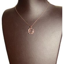 Ashak Accessories Kadın Yengeç Burcu 925 Ayar Gümüş Zincirli Swarovski Taşlı Cancer Zodiac Sign Model Rose Kaplama Burç Kolye