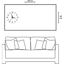 Zevahir Mobilya Dekorasyon 120x60 Saatli Dini Ayet Kanvas Tablo