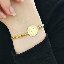 Güler Kuyumculuk Çeyrek Bileklik-Künye Altın Malzemeden Kadınlar İçin Şık Tasarım