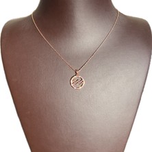 Ashak Accessories Kadın Kova Burcu 925 Ayar Gümüş Zincirli Swarovski Taşlı Aquaris Zodiac Sign Model Rose Kaplama Burç Kolye