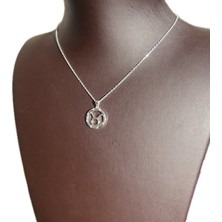 Ashak Accessories Kadın Boğa Burcu 925 Ayar Gümüş Zincirli Swarovski Taşlı Taurus Zodiac Sign Model Burç Kolye