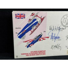 1976 Kiev Akrobatic Uçuş Dünya Şampiyonası 5x Imzalı Limitli Aerophilately  Ilk Gün Zarfı Royal Air Force Museum