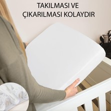 TeksNil Home| %100 Pamuk Sıvı Geçirmez Bebek Yatak Koruyucu Alez | Beşik Kreş Yatak Koruyucu Alezi | Full Kenar Çarşaf 60 x 120