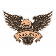 Sticker Usta Kişiye Özel Kartal Ad Soyad Araba Oto Motosiklet Karavan Sticker 00070