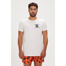 Bad Bear Bite Beyaz Baskılı Erkek Tişört