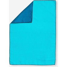 Çift Taraflı Mikrofiber Havlu - S Boy - Mavi / Yeşil - 39 x 55 cm