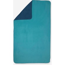 Çift Taraflı Mikrofiber Havlu - Xl Boy - Mavi / Yeşil - 110 x 175 cm