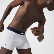 Lacoste Erkek Baskılı 3'lü Lacivert Boxer 5H1774 Bck