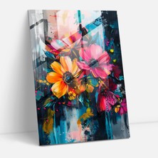 Painted Anarchy Ashvin Harrison Cam Duvar Sanatı - Canlı Çiçek Aranjmanı Cam Duvar Sanatı, Modern Sanat, 30X45