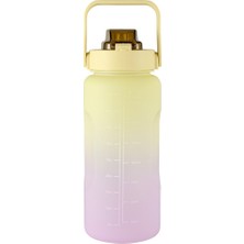 Tekno Trust Plastik Su Matarası 2 Lt Motivasyon Matarası Bpa Free Su Şişesi Suluk Water Bottle 2 L Çok Renkli