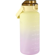 Tekno Trust Plastik Su Matarası 2 Lt Motivasyon Matarası Bpa Free Su Şişesi Suluk Water Bottle 2 L Çok Renkli