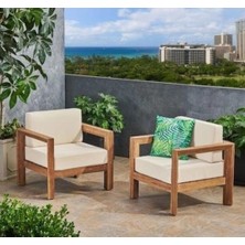 Odun's Mia 2+1+1 Bahçe Balkon Teras Ahşap Oturma Grubu