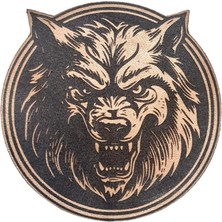 Seyhan Askeri Malzeme Vahşi Kurt -Yuvarlak  Deri Peç - Arma - Wolf Leather Patch