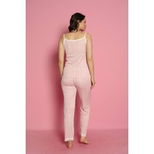Hiraze Kadın Çizgili Desenli  Pijama Takımı