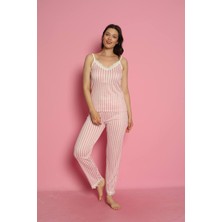 Hiraze Kadın Çizgili Desenli  Pijama Takımı