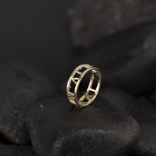 One Silver Gold 925 Ayar Gümüş Roma Rakamlı Alyans Yüzük Kişiye Özel Seri