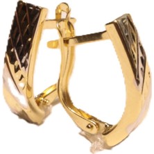 Güler Kuyumculuk 14 Ayar Altın Taşsız J Küpe