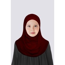 Betül Akbay Kız Çocuk Pratik Başörtü Pamuklu Meryem Model Bordo