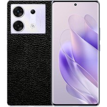 ECR MOBILE Infinix Zero 30 5g ile Uyumlu Deri Desenli Siyah Arka Kaplama