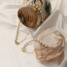 Nox Jewelry 925 Ayar Gümüş Creamrose Tatlı Su Incisi SET-7.50MM
