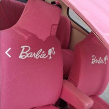 Vemaks Pembe Barbie Servis Kılıfı & Koltuk Kılıfı Pamuk Penye Universal Set