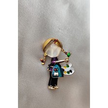 BB Bi Butik Shop Renklerin Dansı Ressam Kız Broşu Bijuteri Kadın Aksesuarı Canlı Renklerle