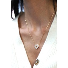 Birtekbana Kalp Kolye Baget Taşlı