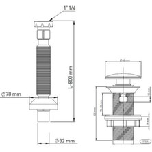 Koyuncuoğlu Beyaz Seramık Kapak. Tasmasız Abs Plastık 100 mm Klık Klak 1-1/4 Lavabo Suzgecı