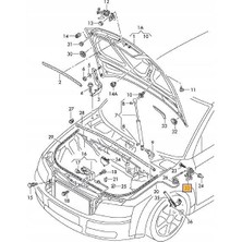 Gkl Audi A4 Exeo Kaput Açma Kolu 2001-2009 8E1823533B