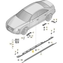 Gkl Audi A8 Sol Marşpiyel  2010-2013 4H4853859B