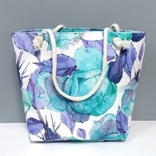 Hg.Aksesuar Yaprak Desenli Plaj Çantası