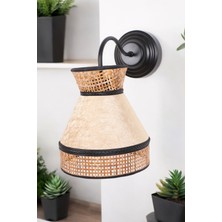Ocean Point Doğal Hazeran & Kadife Kumaş Aplik Iç Mekan Duvar Aydınlatması Özel Tasarım El Yapımı 30X25CM