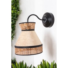 Ocean Point Doğal Hazeran & Kadife Kumaş Aplik Iç Mekan Duvar Aydınlatması Özel Tasarım El Yapımı 30X25CM