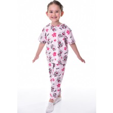Bunny Hopp %100 Pamuk Interlok Kumaş Sevimli Paw Patrol Baskılı Kısa Kollu Yazlık Kız Çocuk Pijama Takımı