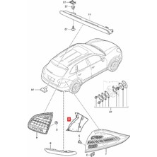Gkl Cayenne Sağ Stop Lambası Iç Kaplama 2015-2018 95863126600