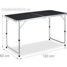 Padilon Yüksekliği Ayarlınır  Katlanır Kamp Masası Alüminyum Masa 120 x 60 x 70 Cm