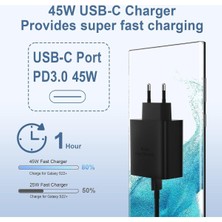 Easy Tekno Ithalatçı Garantili Samsung Galaxy S21/S22/S23/24/S24 PLUS/S24 Ultra Uyumlu Hızlı Şarj 45W Usb-C Ty