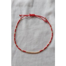 Huayen Atelier Kırmızı Dore Miyuki Boncuk Halhal