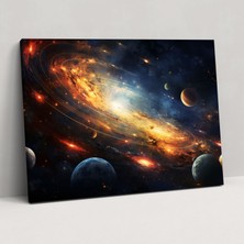 Painted Anarchy Güneş Sistemi Galaksi Tablosu - Dünya, Galaksi, Asteroitler, Duvar Süslemesi, 50X30
