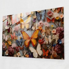 Painted Anarchy Kurutulmuş Kelebekler Sakin Bahçe Cam Baskı - Kurutulmuş Kelebekler, Ev Dekorasyonu, Cam Baskı, Kurutulmuş Kelebekler Fotogerçekçi Koleksiyonu, 45X30