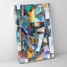 Painted Anarchy Kübizm Duvar Tablosu - Kübizm, Kanvas Tablo, Kanvas Tablo, Soğuk Tonlar, 30X50