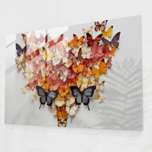 Painted Anarchy Kurutulmuş Kelebekler Cam Sanatı - Kurutulmuş Kelebekler, Kurutulmuş Kelebekler Fotogerçekçi Koleksiyonu, Modern Sanat, Cam Duvar Sanatı, 45X30 Açan Çiçek