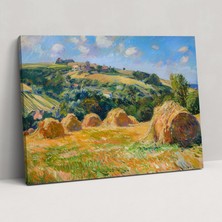 Painted Anarchy Saman Yığını Empresyonist Manzarası Claude Monet Duvar Dekorasyonu - Claude Monet, Kanvas Tablo, Ev Dekorasyonu, Claude Monet, 50X30