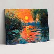 Painted Anarchy Claude Monet Renkli Gündoğumu Duvar Tablosu - Claude Monet, Claude Monet, Duvar Sanatı, Kanvas Tablo, 50X30