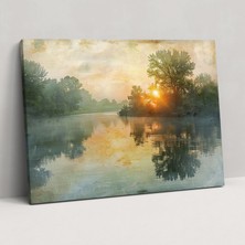 Painted Anarchy Monet Gündoğumu Nehri Kanvas Tablo - Claude Monet, Kanvas Tablo, Kanvas Tablo, Duvar Sanatı, 50X30