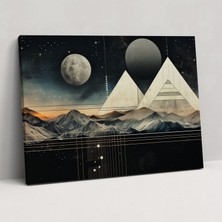 Painted Anarchy Geometrik Gezegenler Kanvas Tablo - Toprak, Kanvas Tablo, Geometrik Karışık Teknik, Duvar Dekorasyonu, 50X30